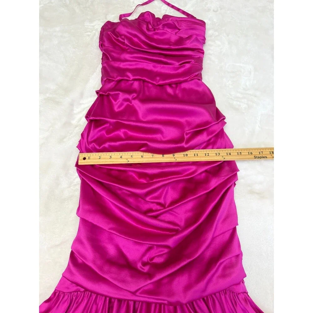 Dolce & Gabbana Fuchsia Silk Ruched Corset Mermaid Gown IT 40 US 4